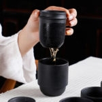 Tragbare chinesische Teekanne schwarzer Keramik 160ml